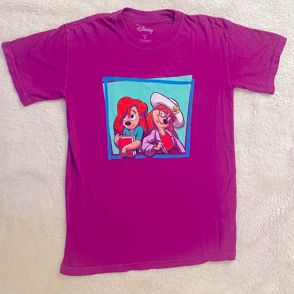 Disney 90s Goofy Movie Roxanne and Stacy Magenta Short Sleeve Shirt Size M